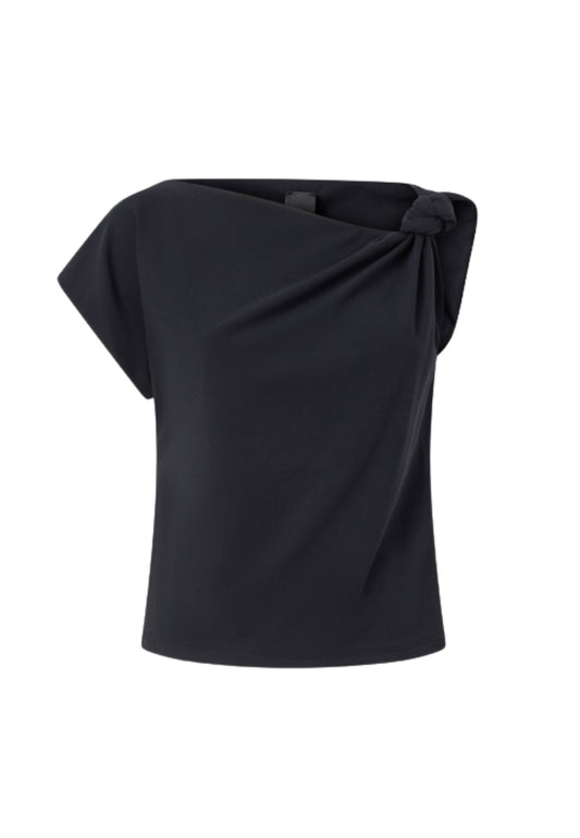MARLENA MAGLIA JERSEY COTONE STRETCH - BLACK