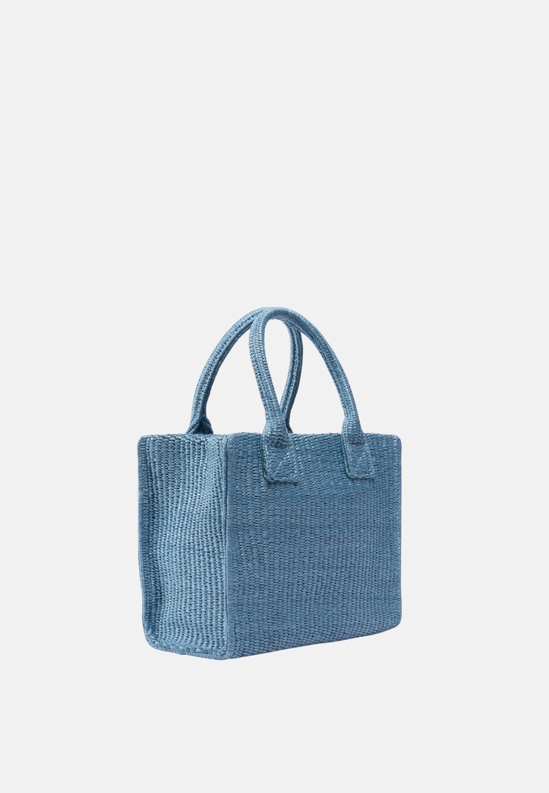 BEACH SHOPPER MINI RAFIA - LIGHT BLUE