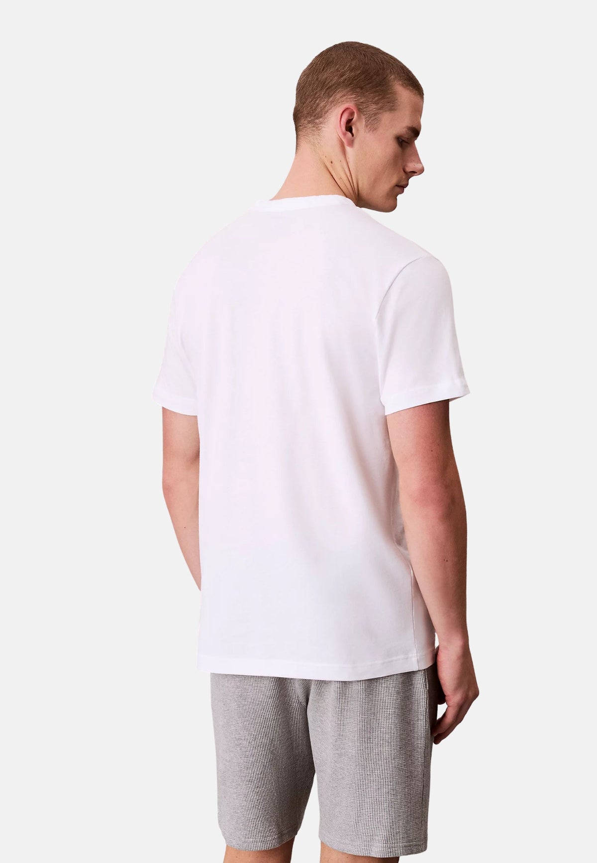 S/S CREW NECK - CLASSIC WHITE W/BLUE DESCENT LOGO