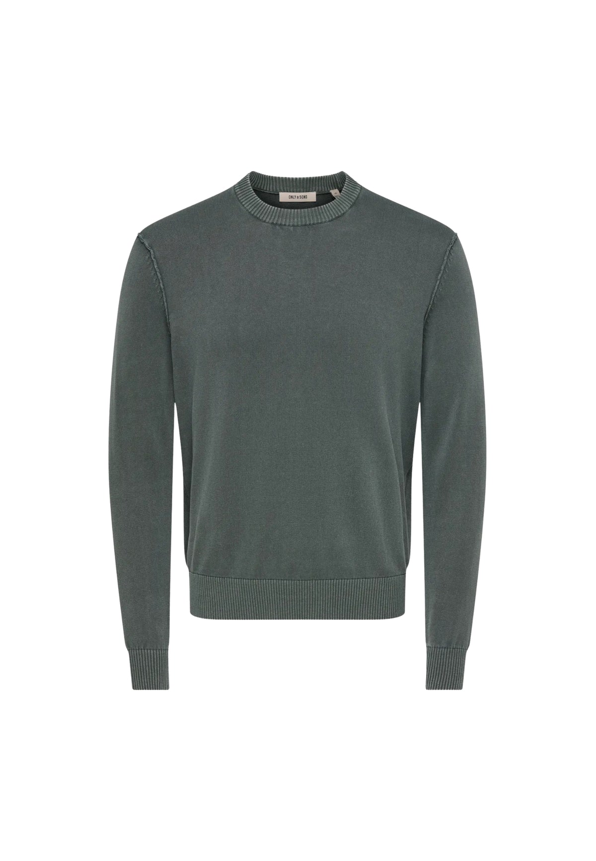 ONSGARSON LS REG WASH CREW KNIT VD - PINE GROVE