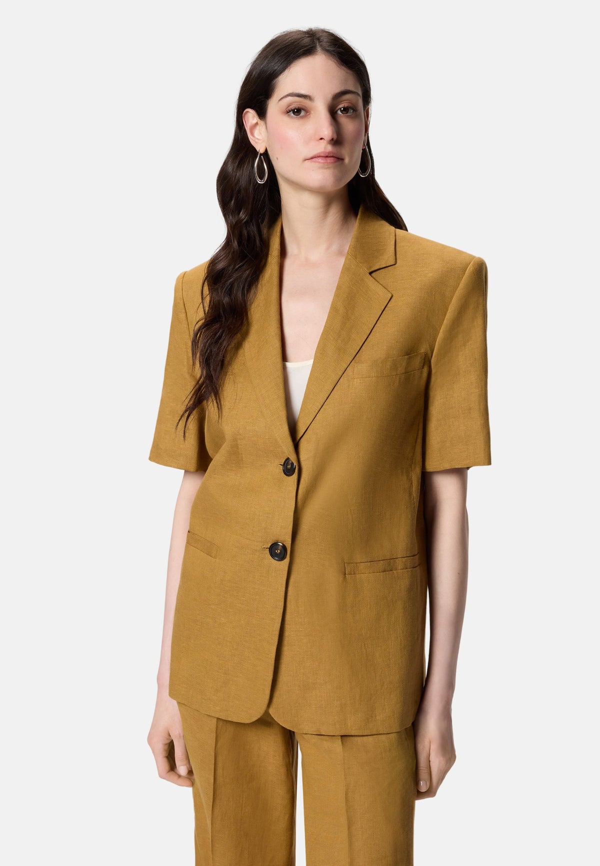 BRINDISI GIACCA TELA DI LINO - BROWN