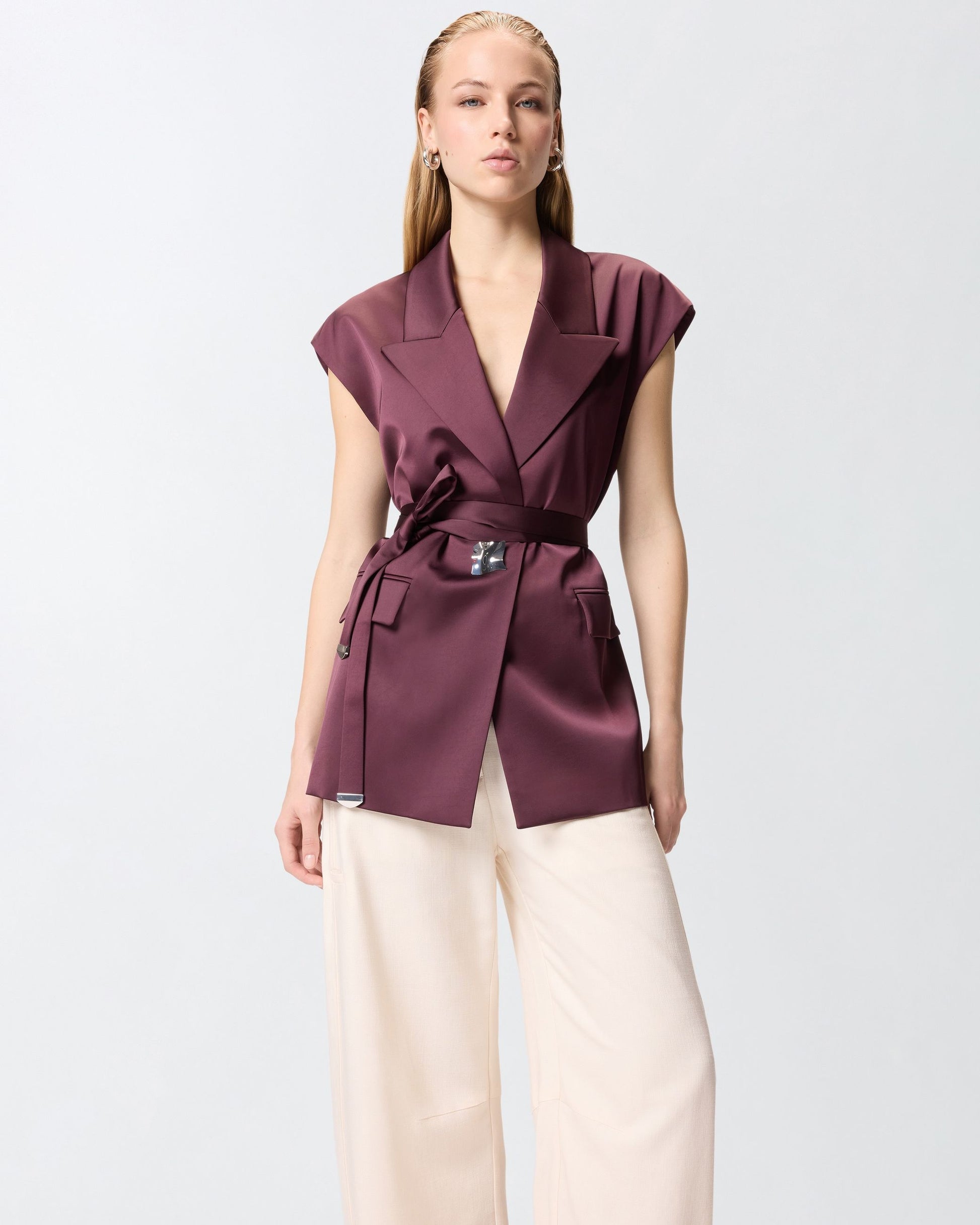 MELANZANA GIACCA SATIN - RED