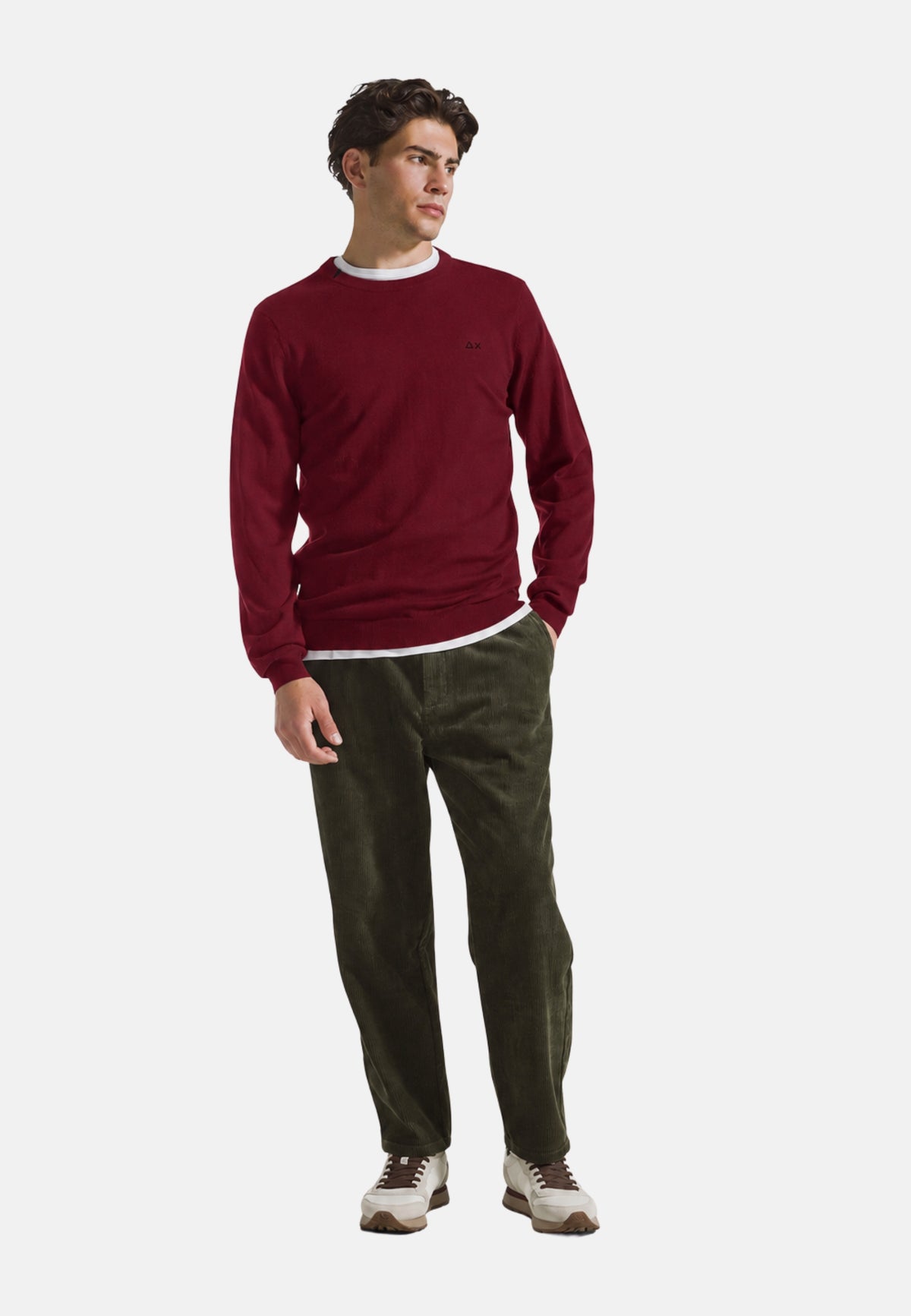 SWEATER BASIC L/S - bordeaux