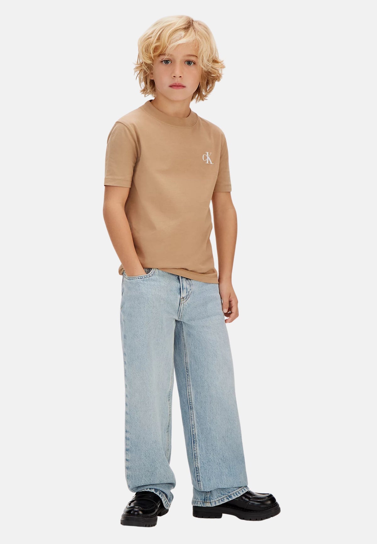 2PACK MONOGRAM TOP - BISCOTTO/AZZURRO