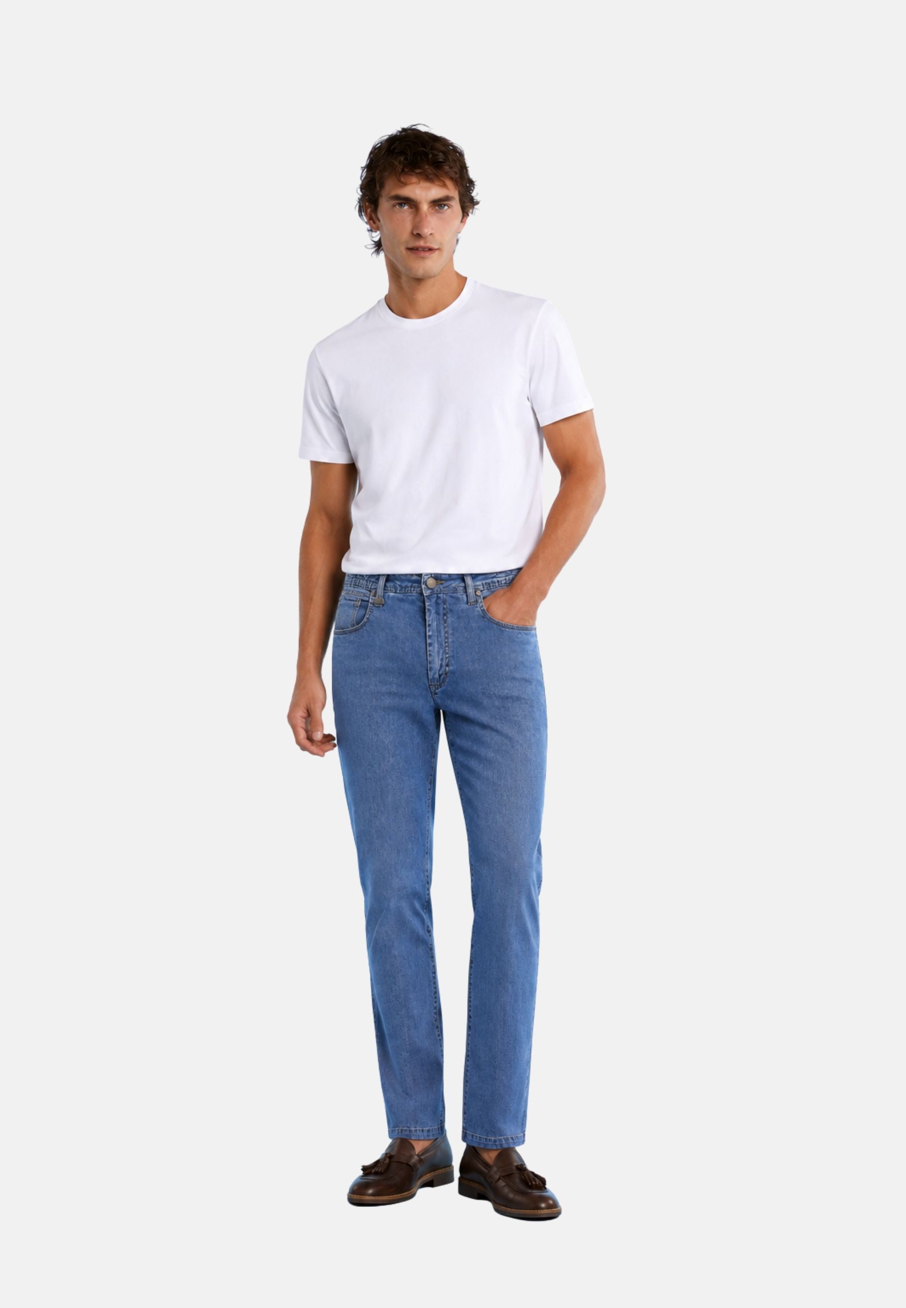 PANTALONE SLIM 5 TASCHE - blu