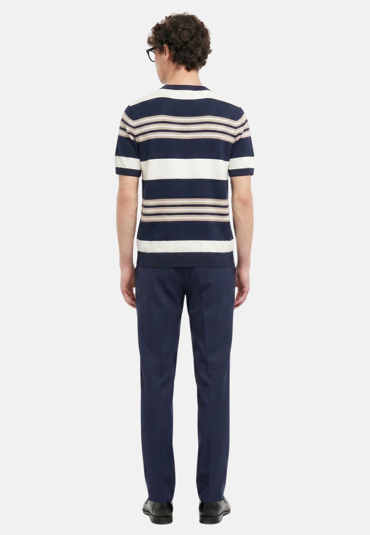 T-SHIRT M/M IN FILO - RIGATA BLU