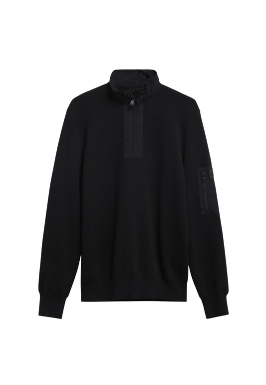 INLINE HALF ZIP JUMPER - BLACK