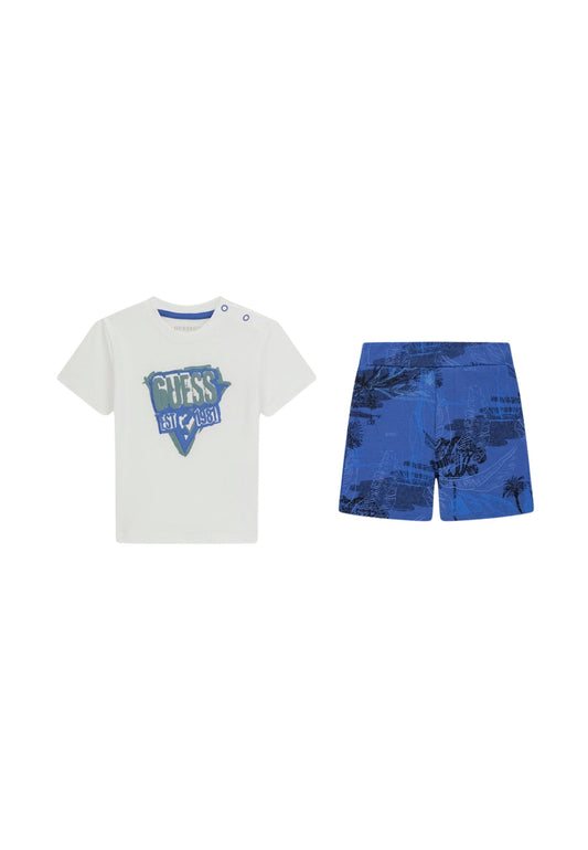 SET SS T-SHIRT+ACTIVE SHORTS - PURE WHITE
