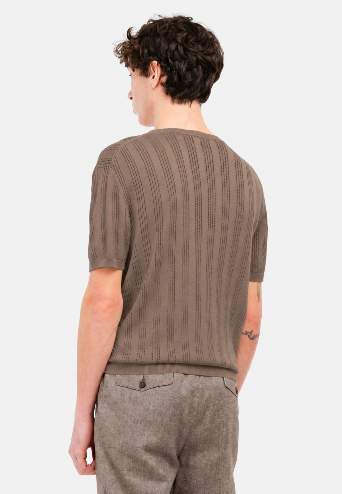 T-SHIRT M/M IN FILO - MARRONE