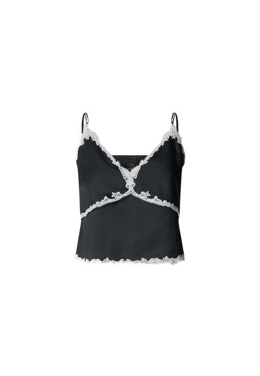 CANAZEI TOP TWILL FLUIDO - NERO/PANNA
