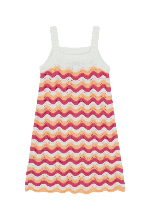 SL CROCHET DRESS - PURPLE LINK AND ORANGE