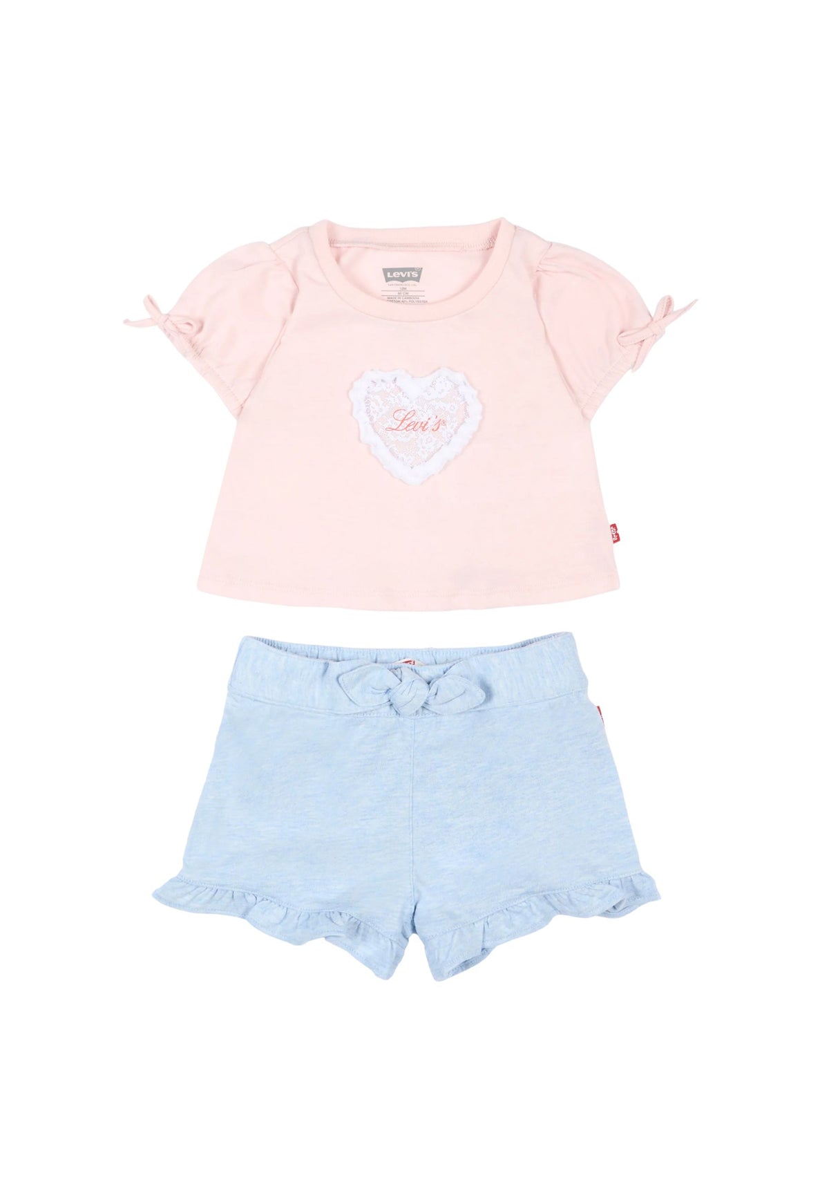 LVG BOW SLV TEE & BELTED SHORT SET - CRYSTAL PINK