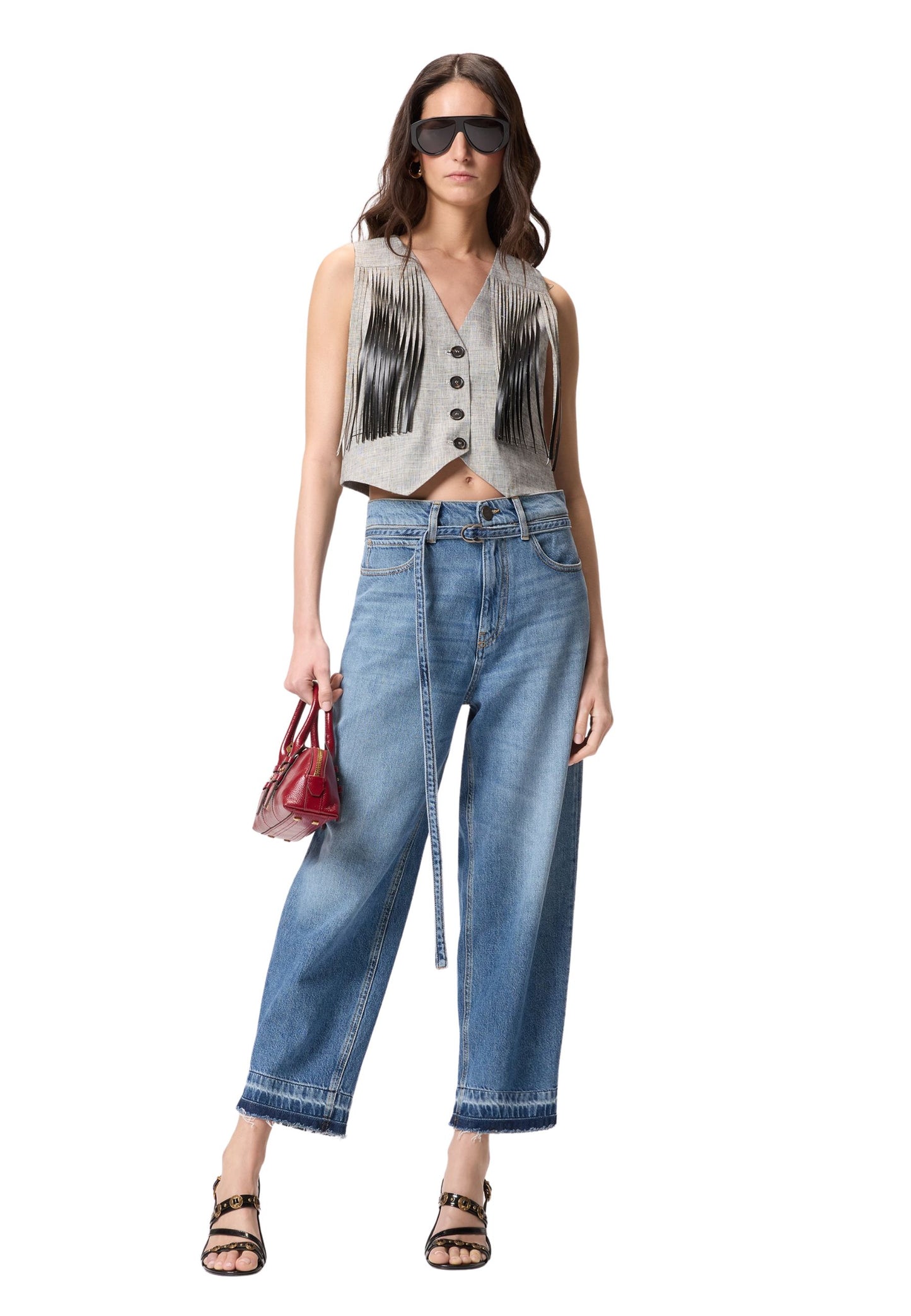 ESTELLE BELT EGG MEDIUM BLUE DENIM - LAVAGGIO MEDIO
