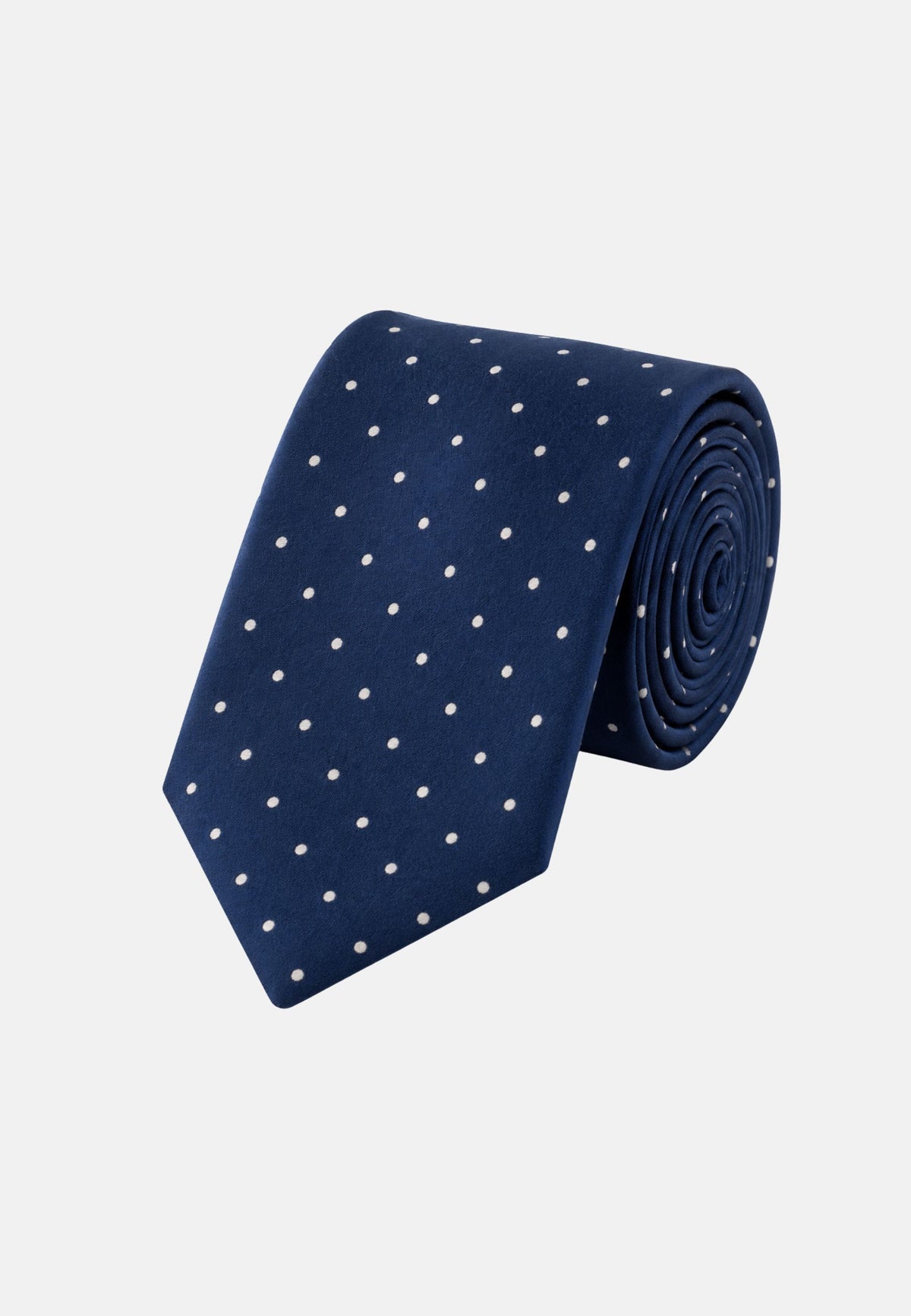 CRAVATTA SOLID WHITE DOT - BLUE