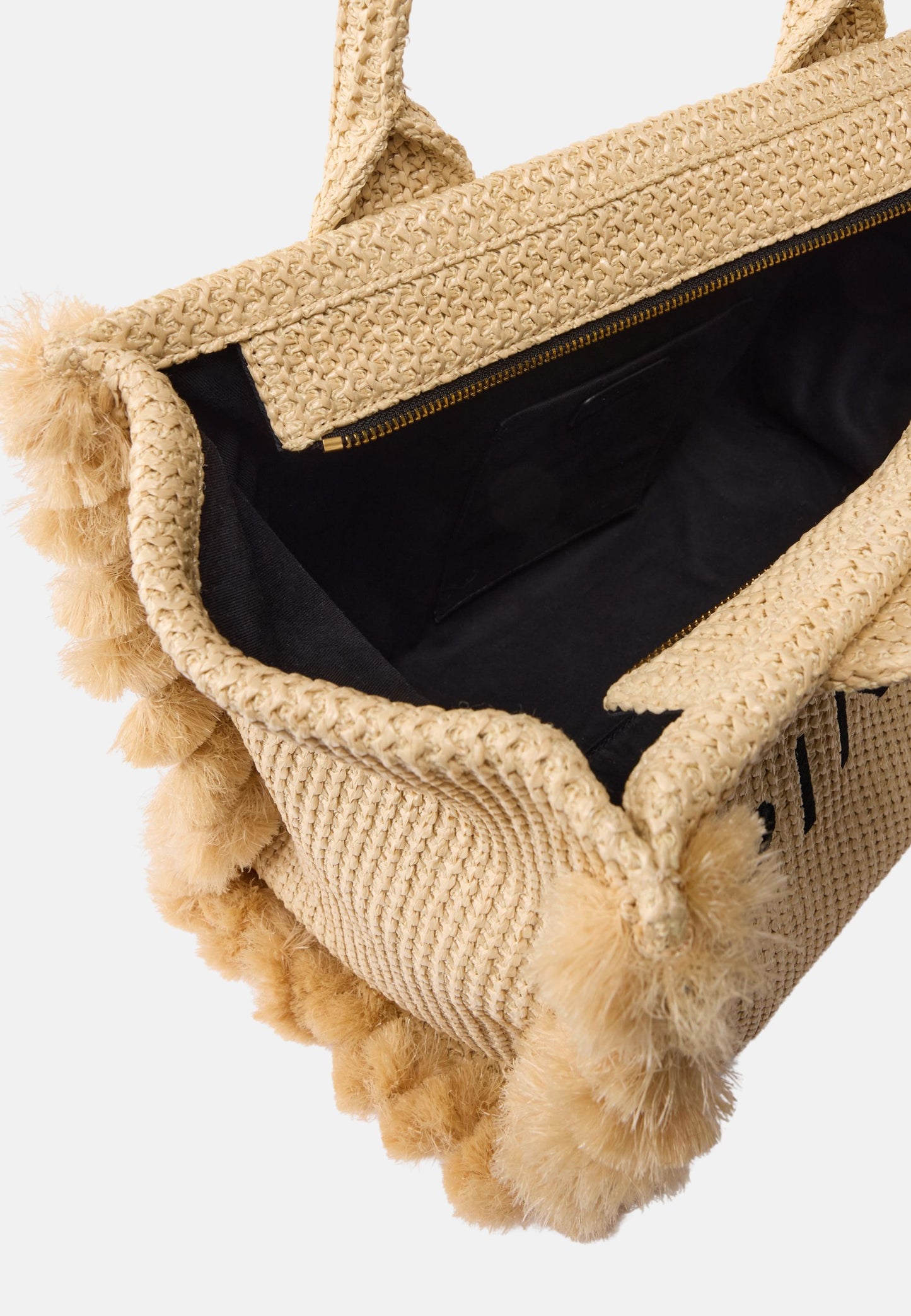 BEACH SHOPPER RAFIA - PAGLIA/NERO