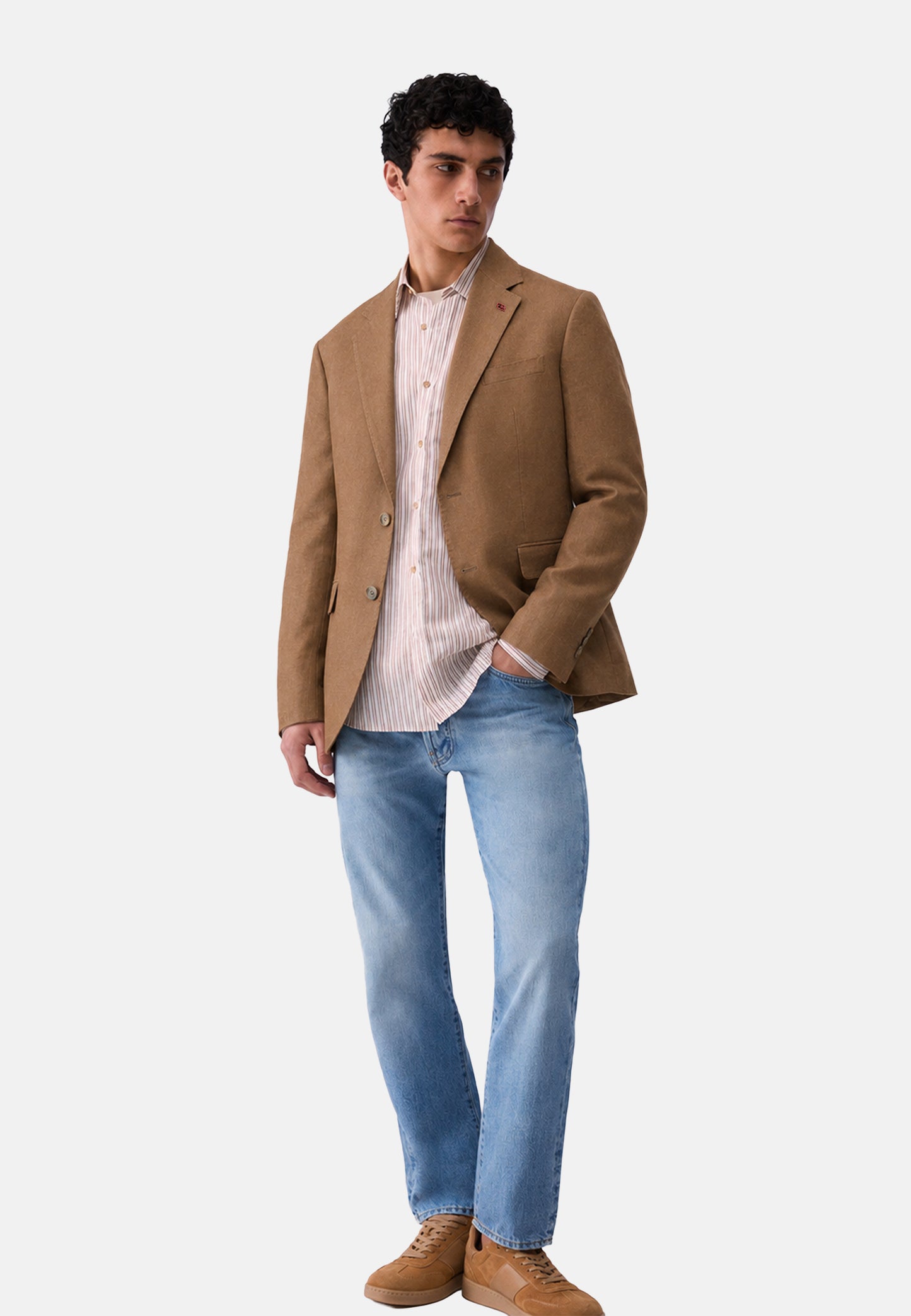 GIACCA BLAZER LINO - marrone