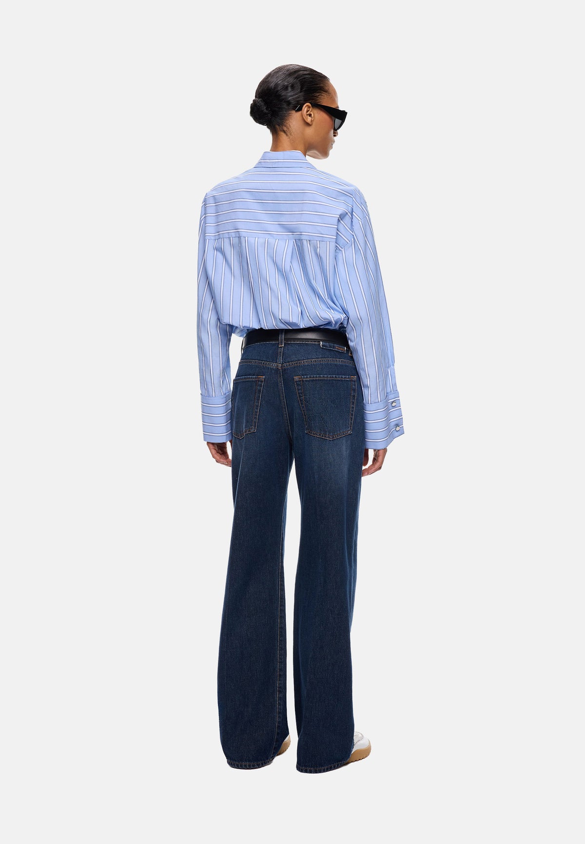 WANDA WIDE LEG BLUE DENIM MEDIUM WASH - LAVAGGIO SCURO