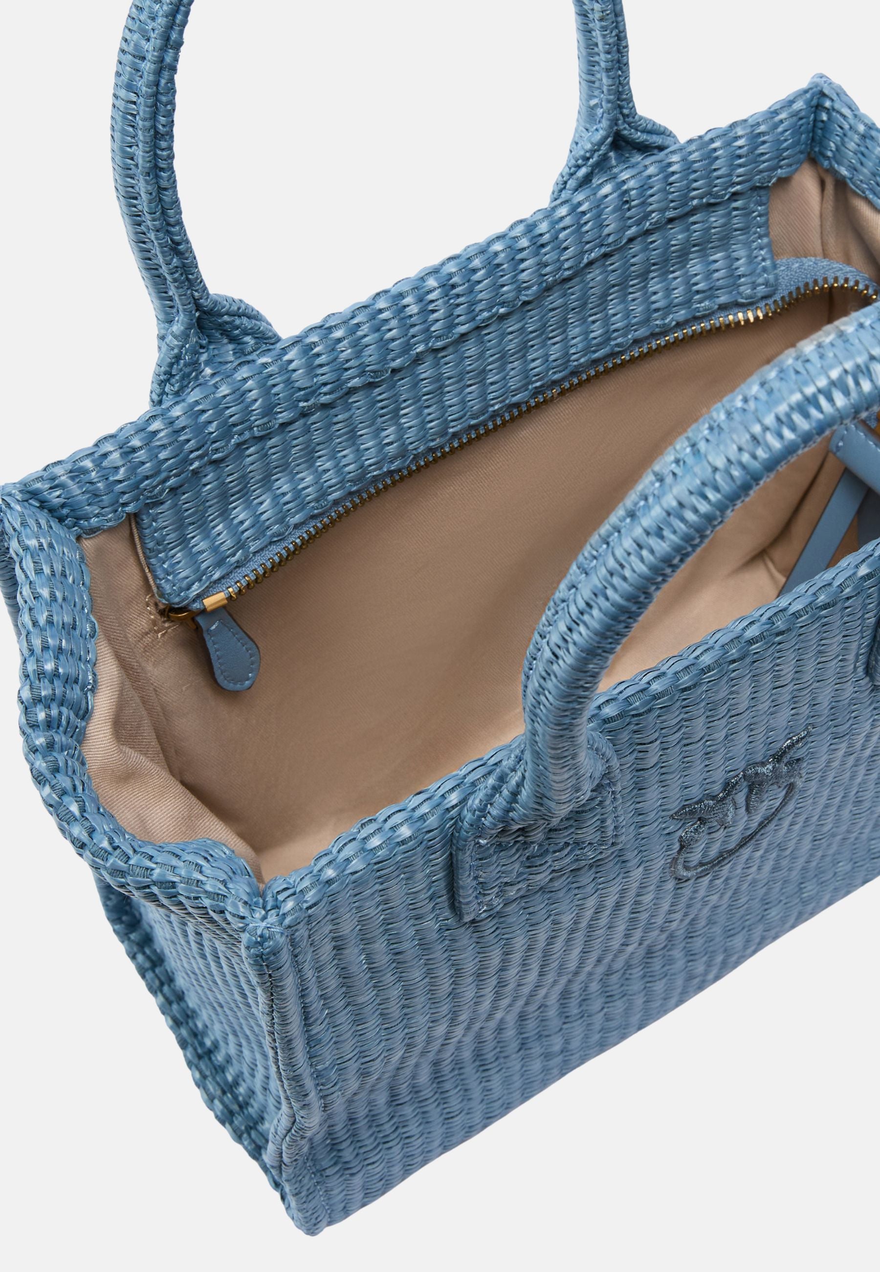 BEACH SHOPPER MINI RAFIA - LIGHT BLUE