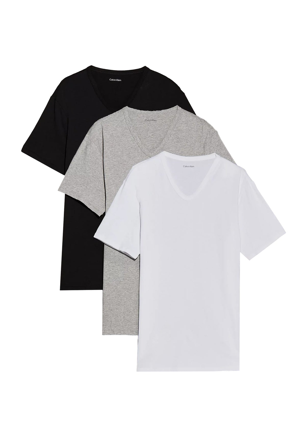 S/S V NECK 3PK - BLACK-GREY-WHITE
