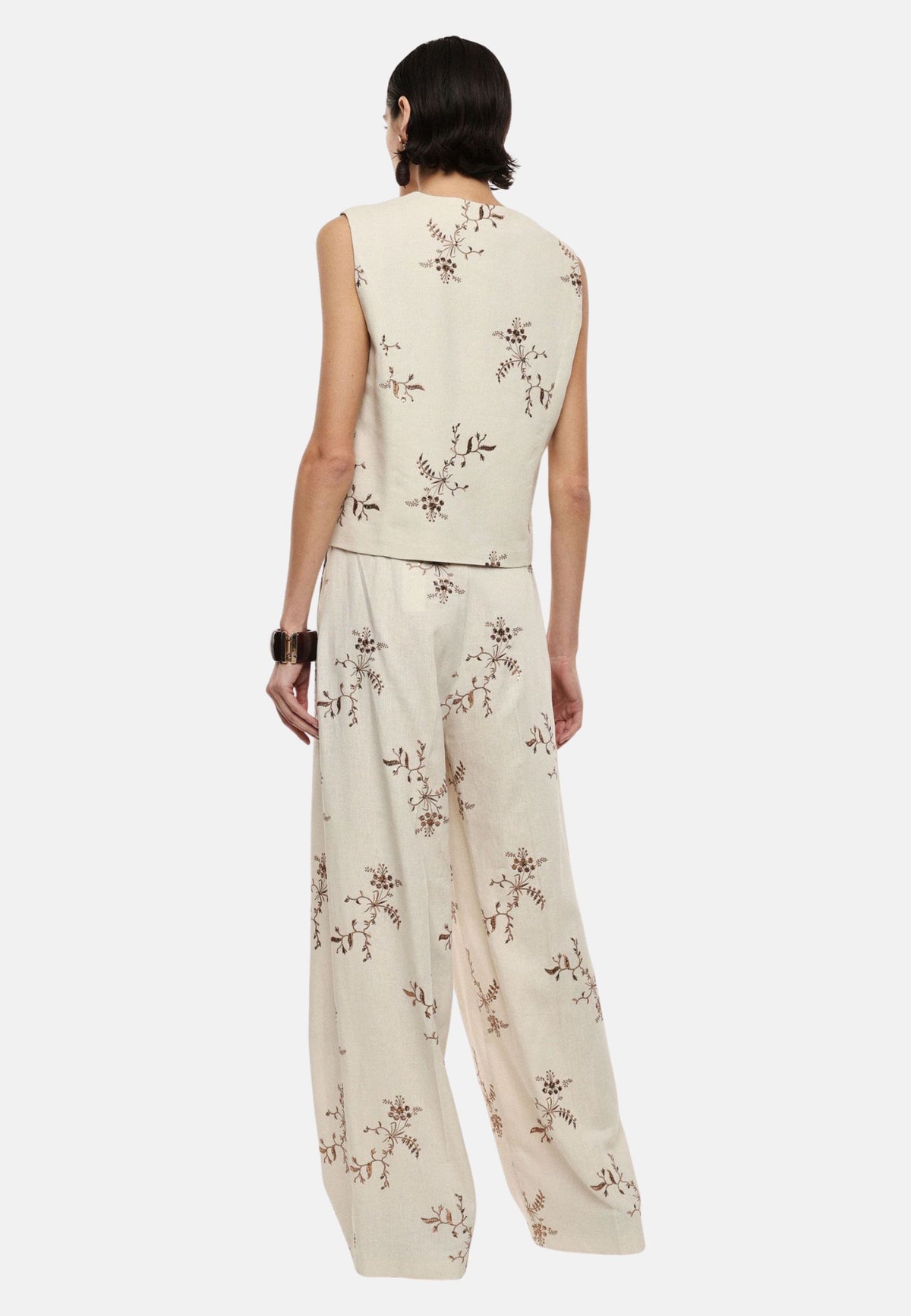 PANTALONE - ECRU'/TABACCO