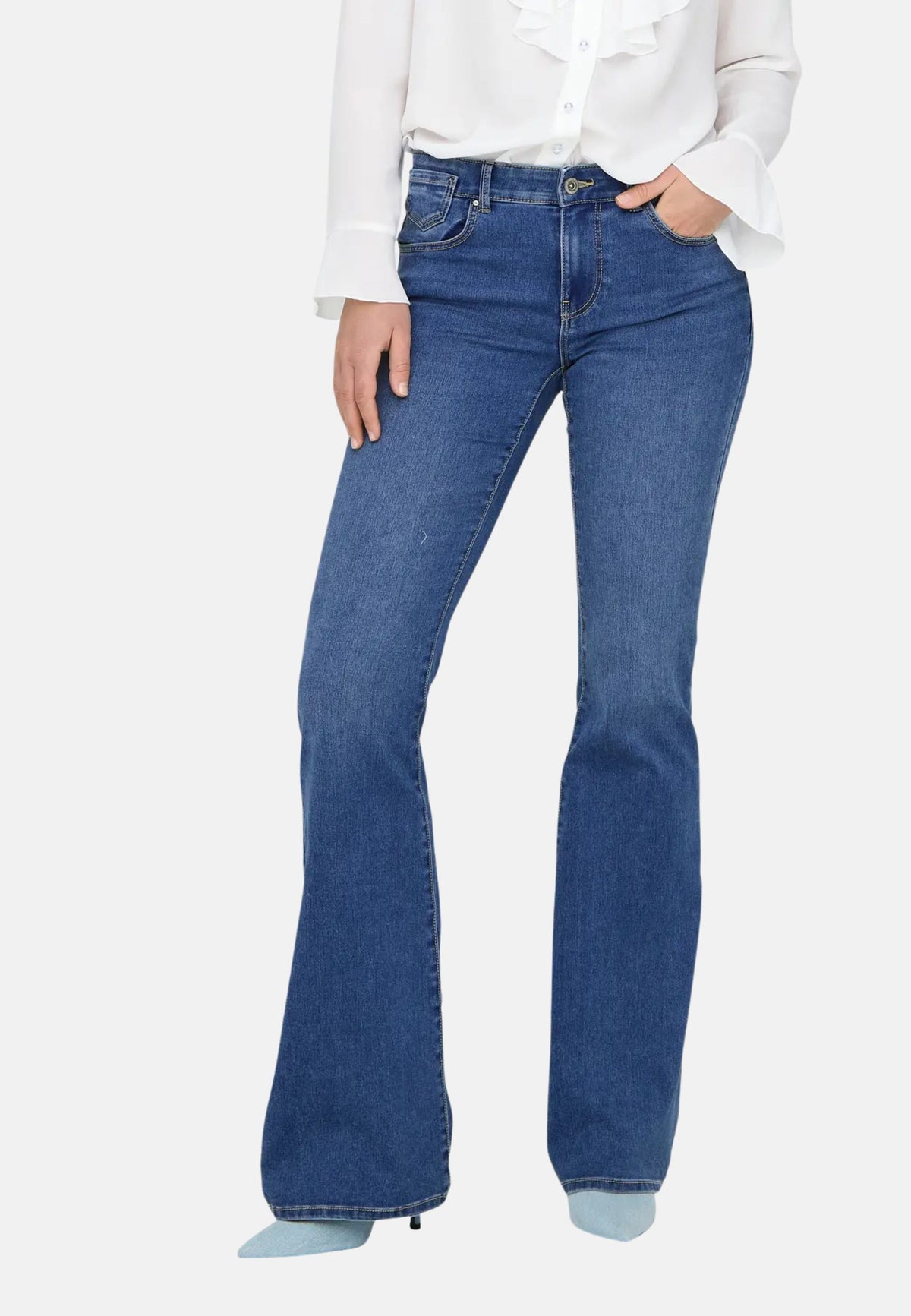 ONLREESE REG RETRO FLARED DNM BOX - AZZURRO