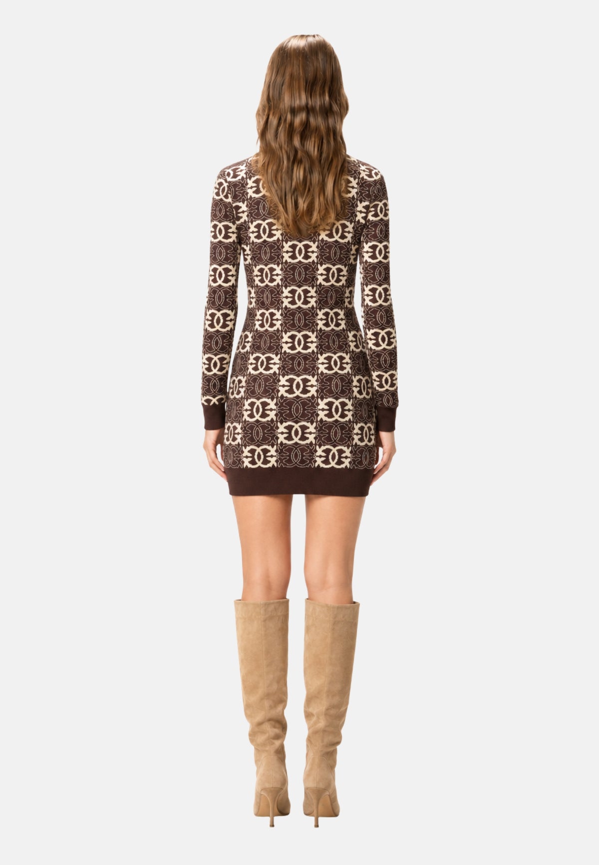 REIMS ABITO JACQUARD - MARRONE/BEIGE