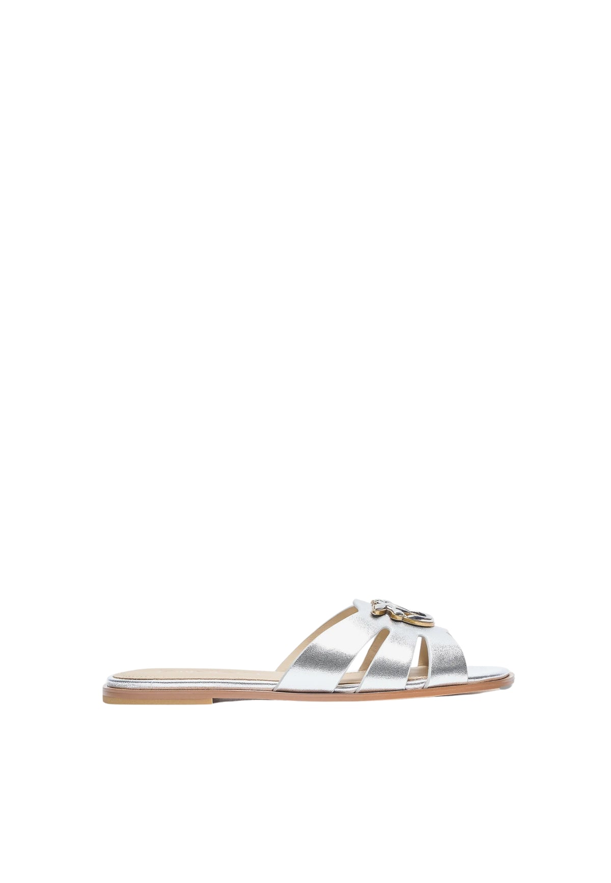 MILLY 04 SLIPPER LAMINATED NAPPA - SILVER