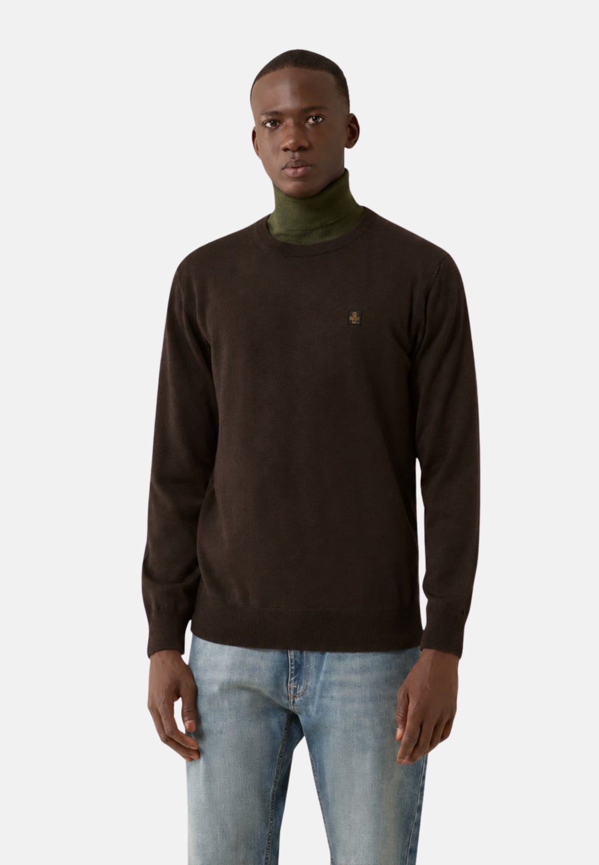 PULLOVER GIROCOLLO - MARRONE