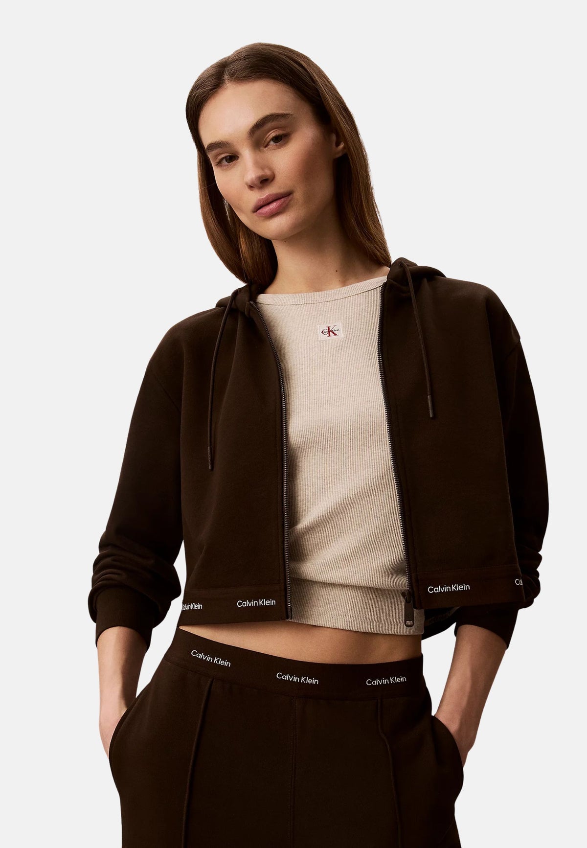 TERRY LOGO WAIST CR - DARK COFFEE