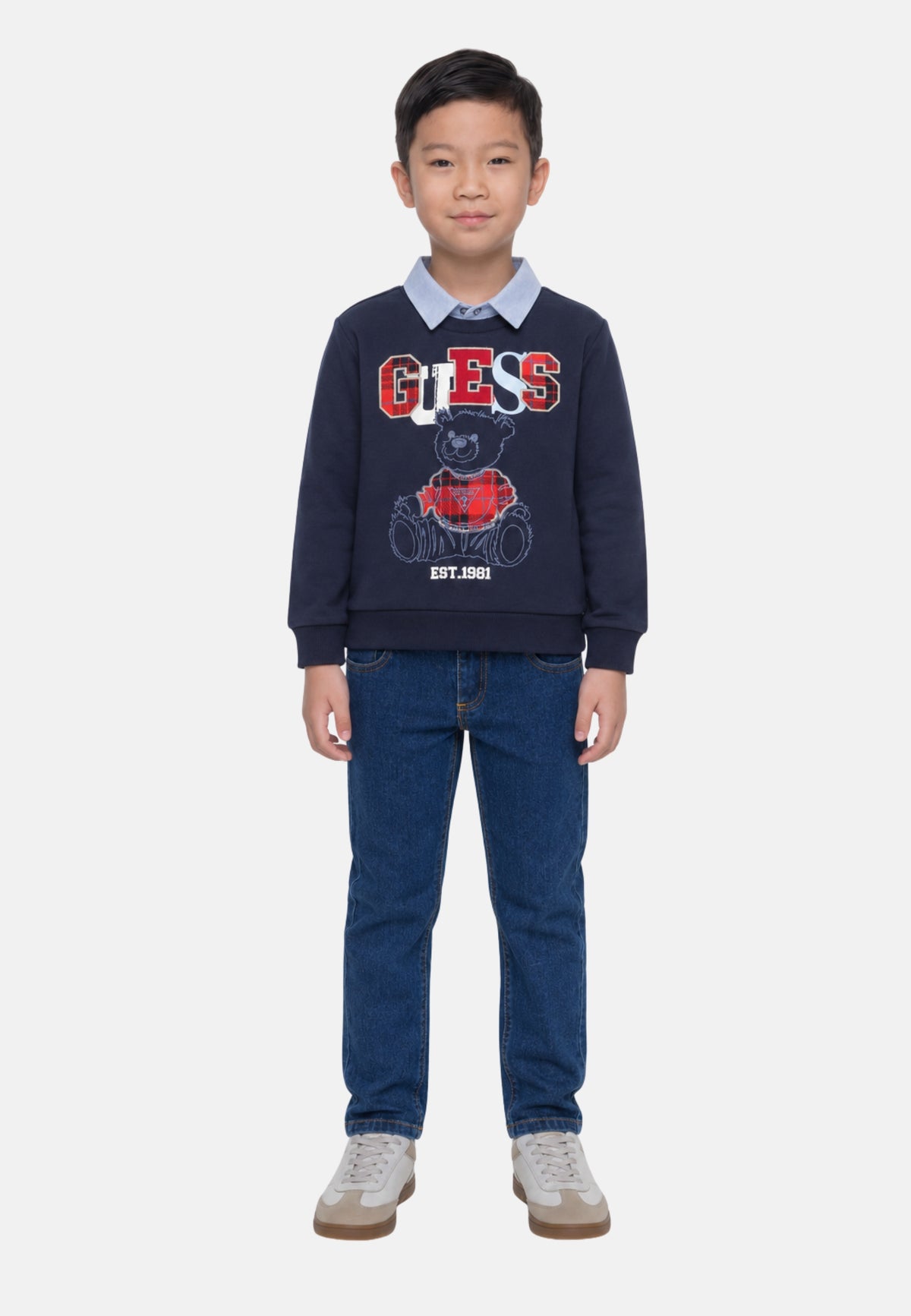 SET LS ACTIVE TOP E/OXFORD - SMART BLUE