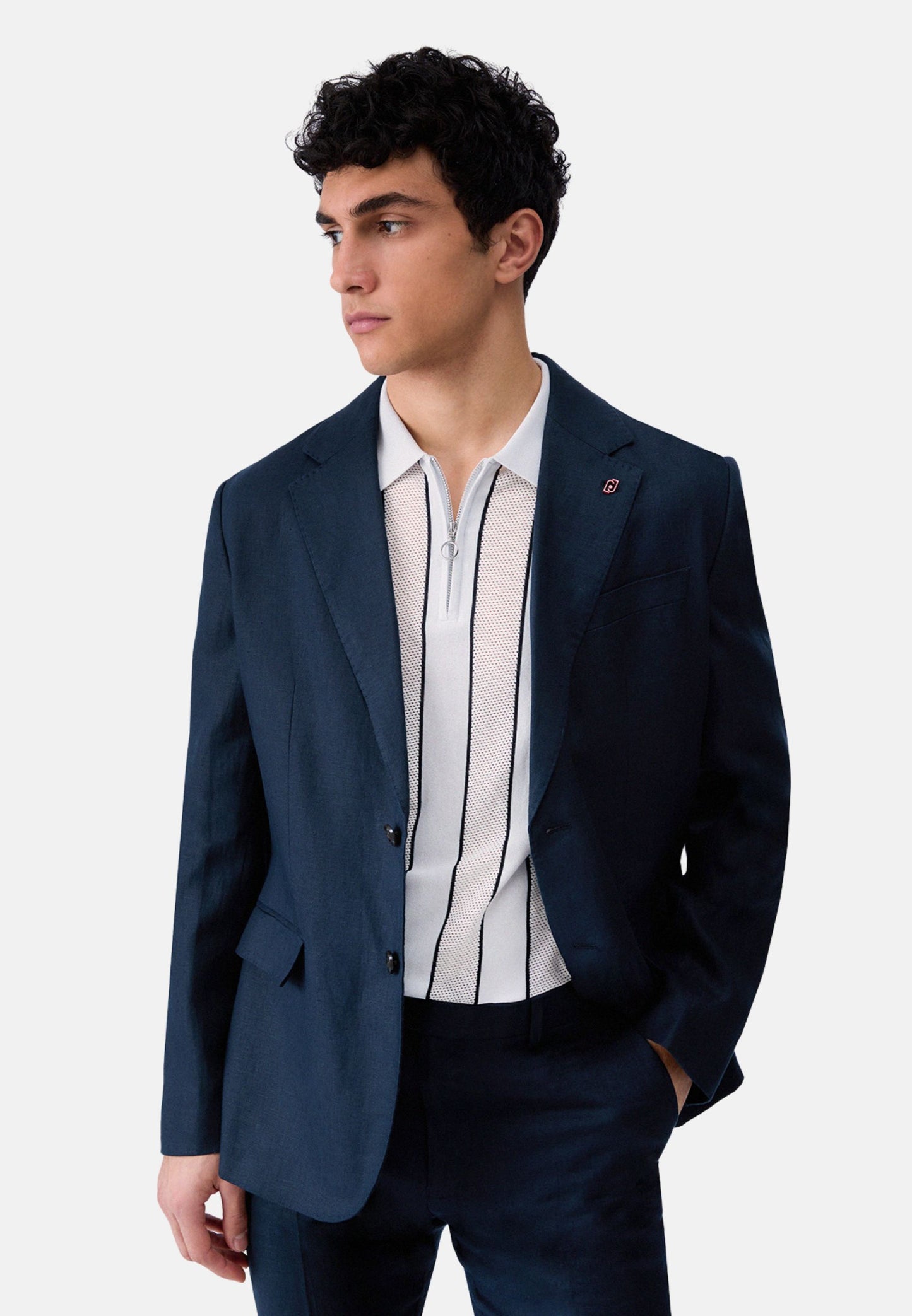 GIACCA BLAZER LINO - blu