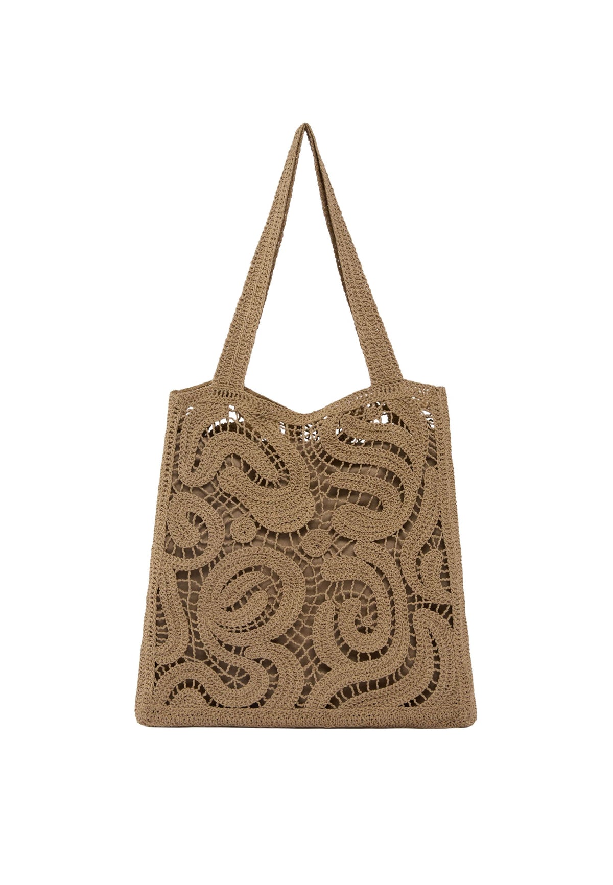 SHOPPER CROCHET GEOMETRICO - BROWN