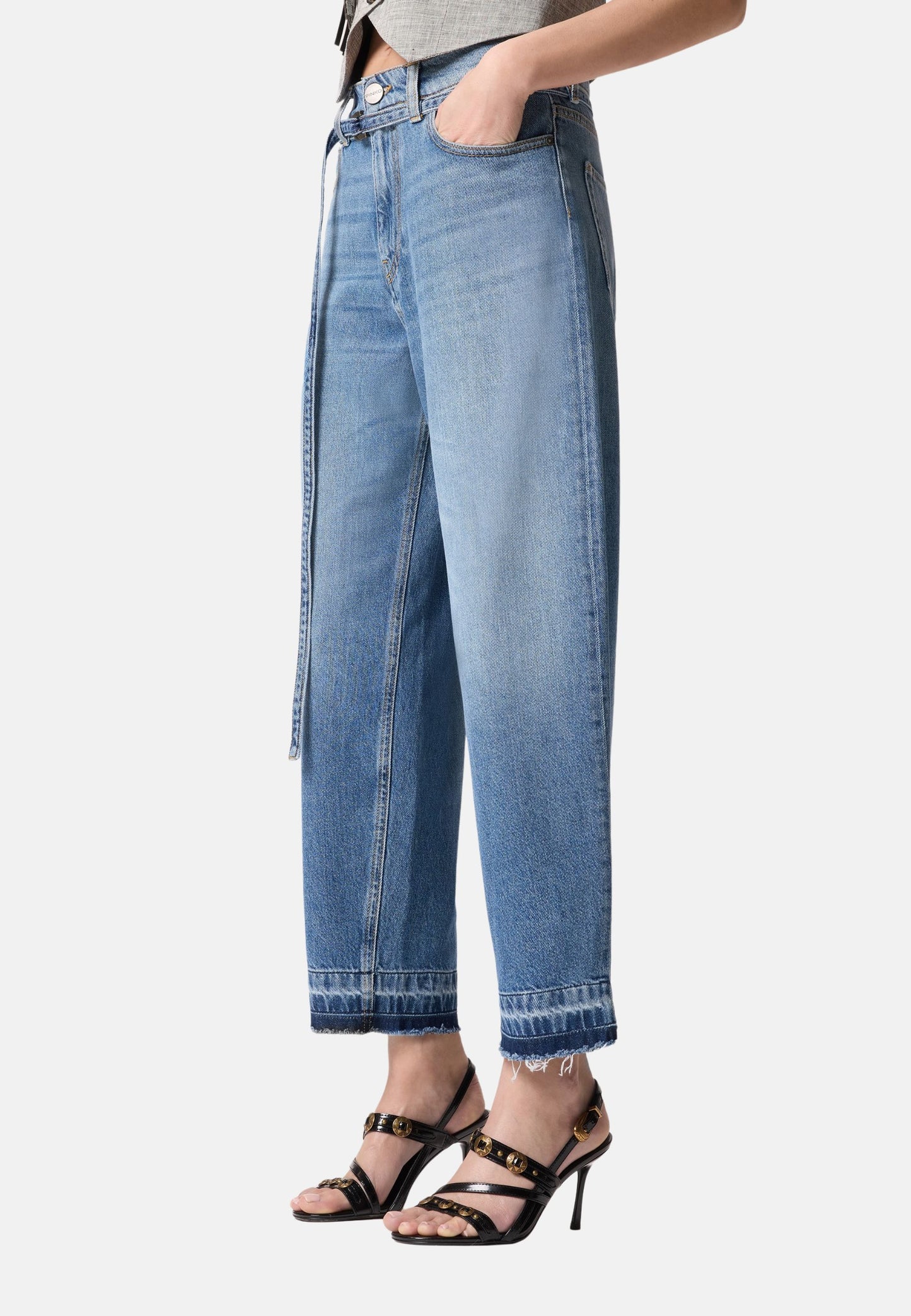ESTELLE BELT EGG MEDIUM BLUE DENIM - LAVAGGIO MEDIO