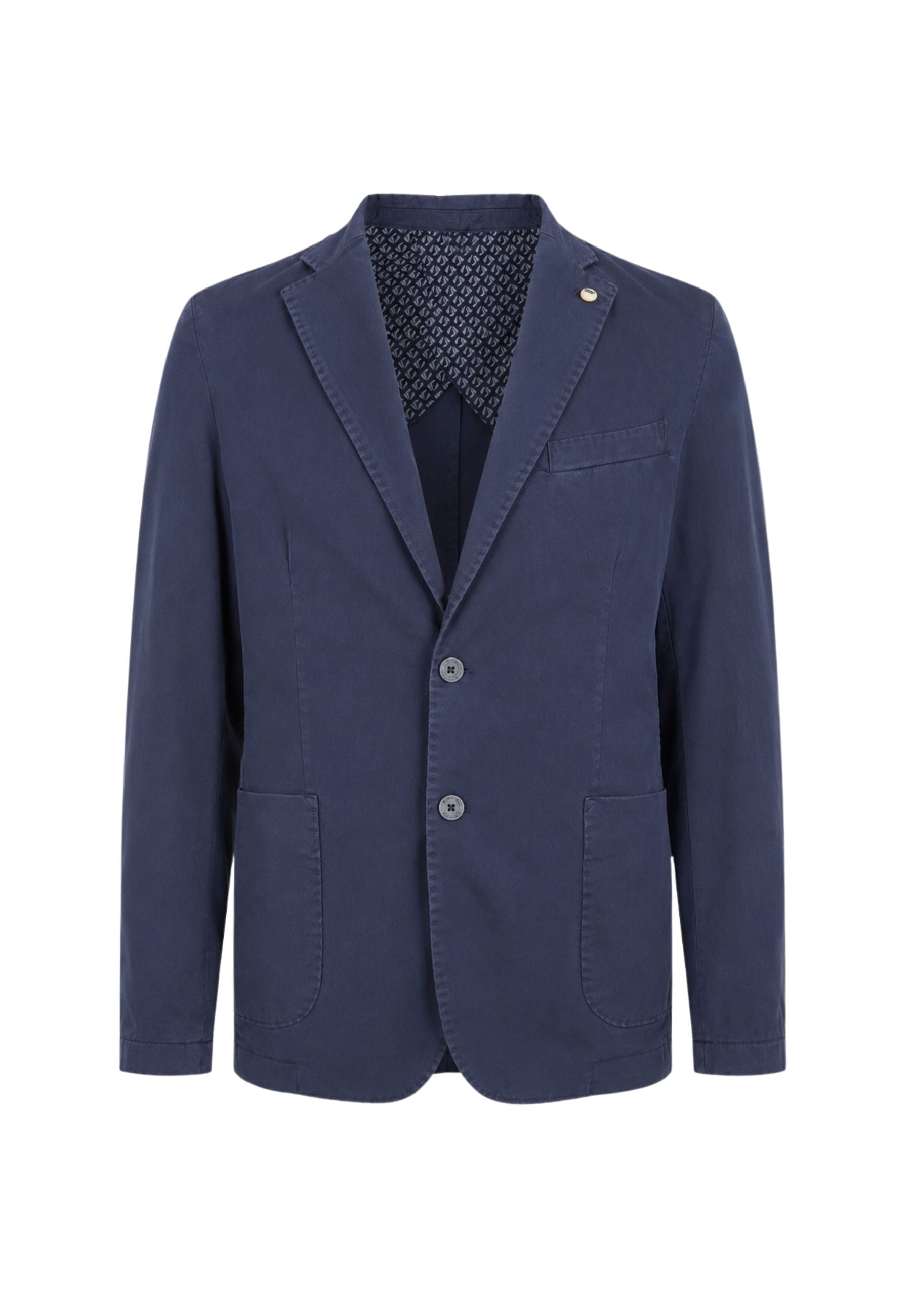 GIACCA MONOPETTO SFODERATA - blu