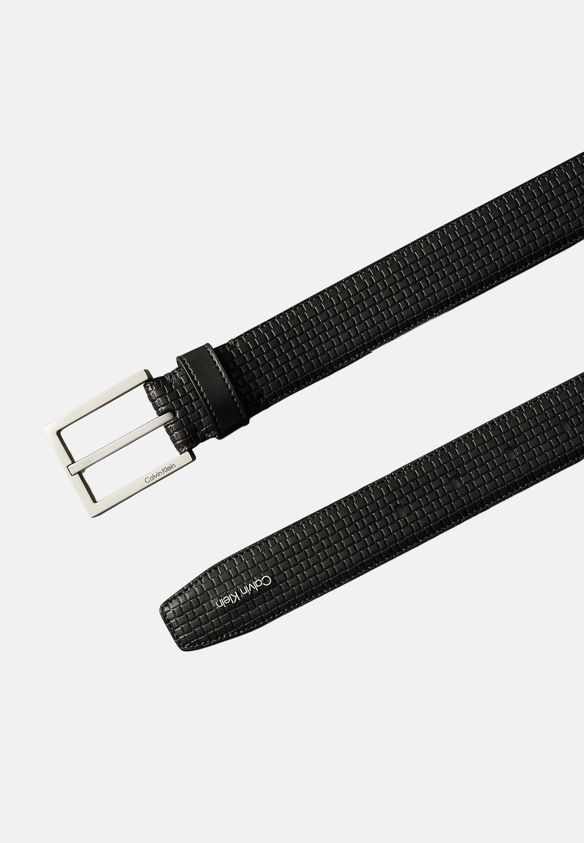 SQUARE BUCKLE WOVEN 32MM - BLACK/BRUSHED NICKEL