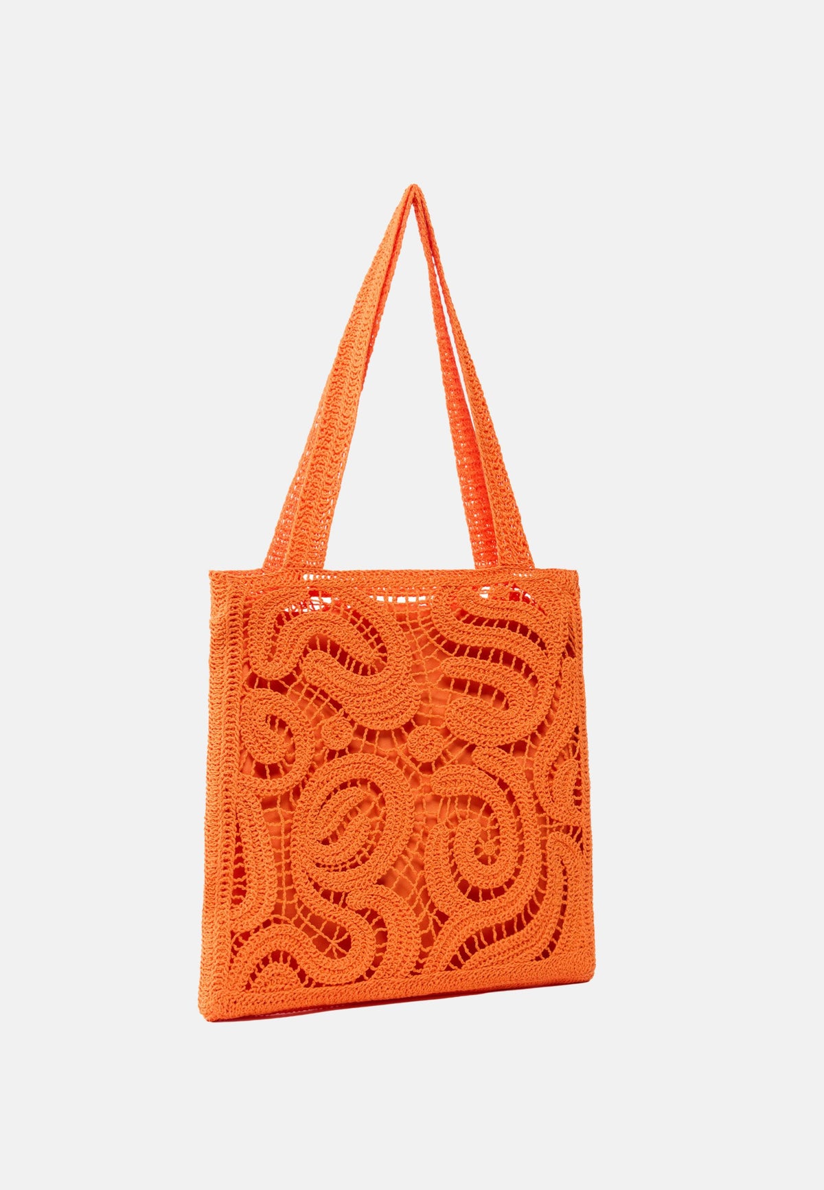 SHOPPER CROCHET GEOMETRICO - ORANGE