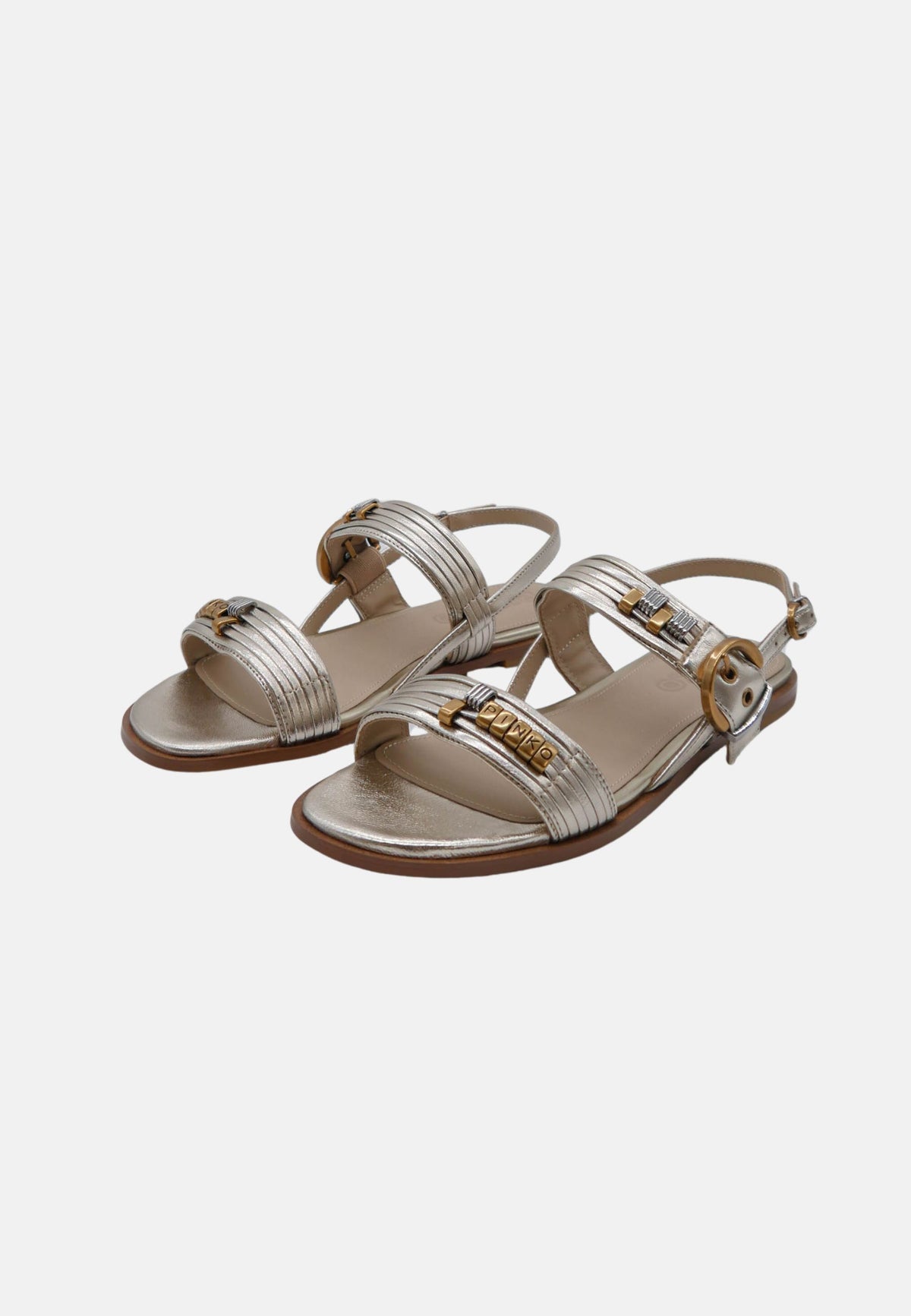 MILLY 08 SANDAL LAMINATED NAPPA - PLATINUM
