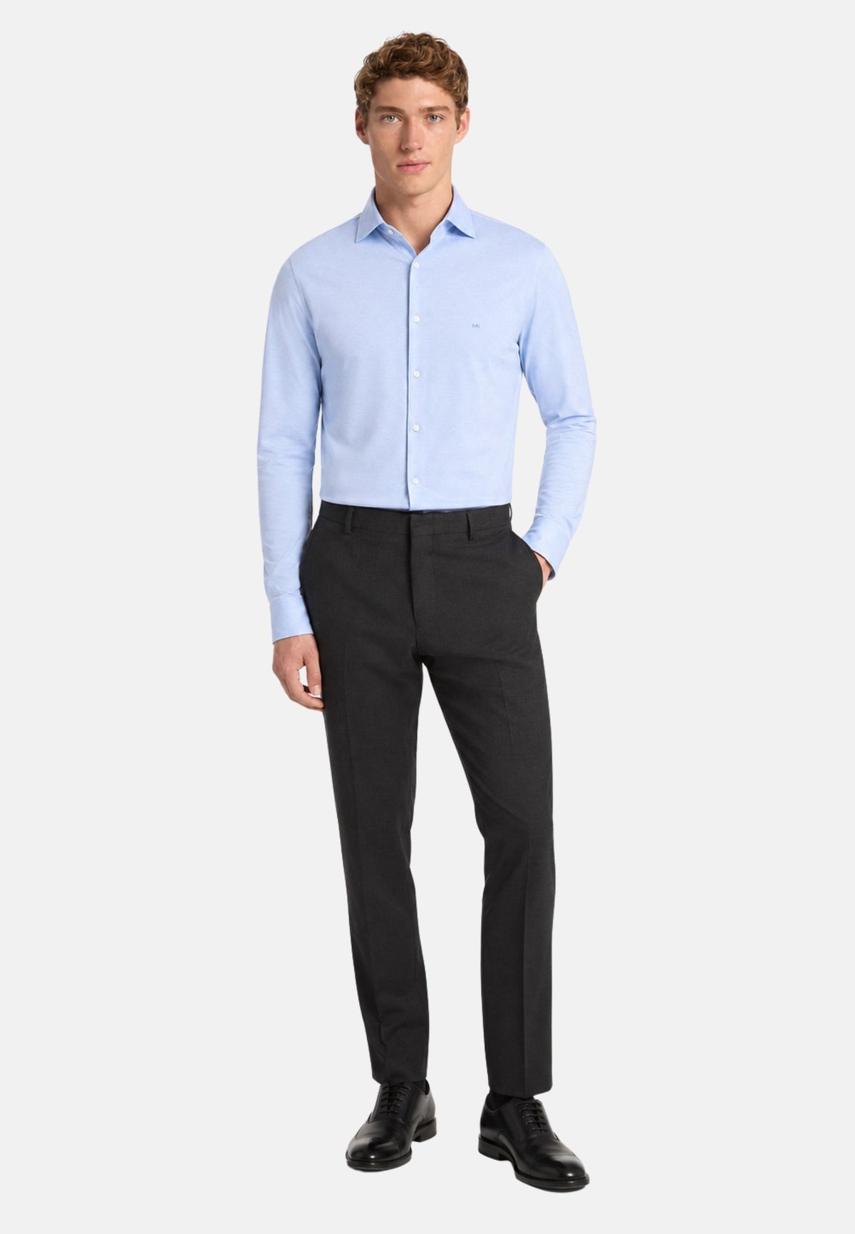 JAPANESE PERFORM KNIT SLIM SHIRT - LIGHT BLUE