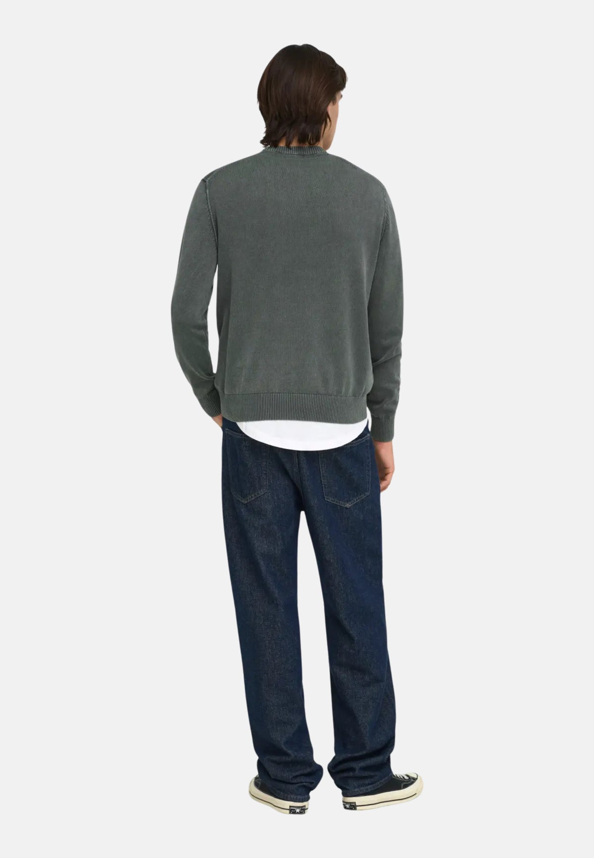 ONSGARSON LS REG WASH CREW KNIT VD - PINE GROVE