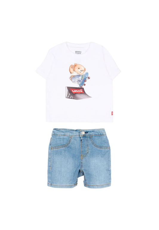 LVB SKATER LEVI TEE & DENIM - BRIGHT WHITE