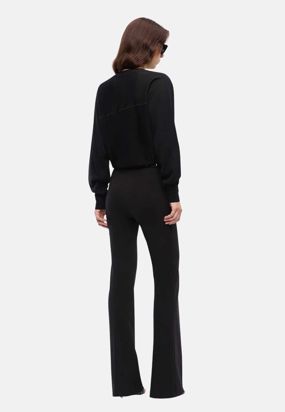 LANZAROTE MAGLIA LANA LOGO IN TRASPARENZA - BLACK