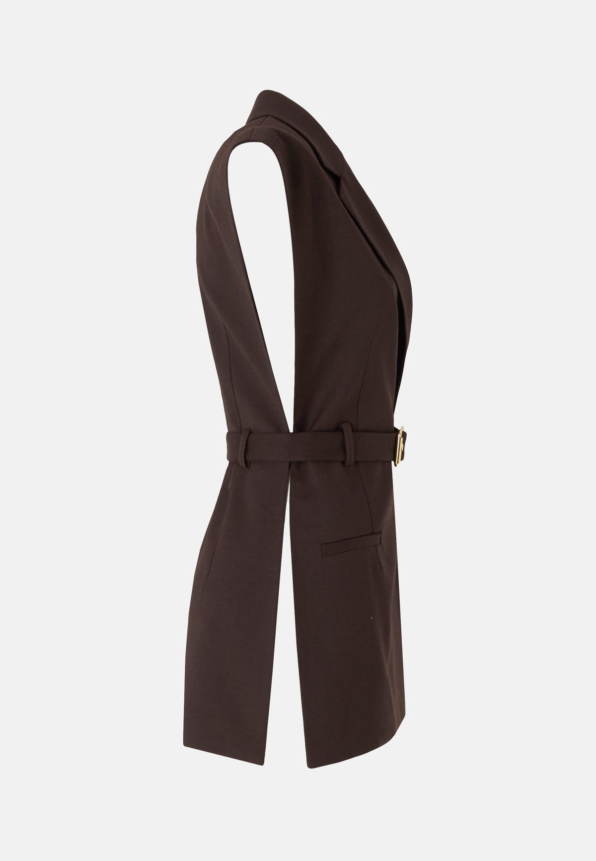 NURAQUS GILET DIAGONALE - BROWN