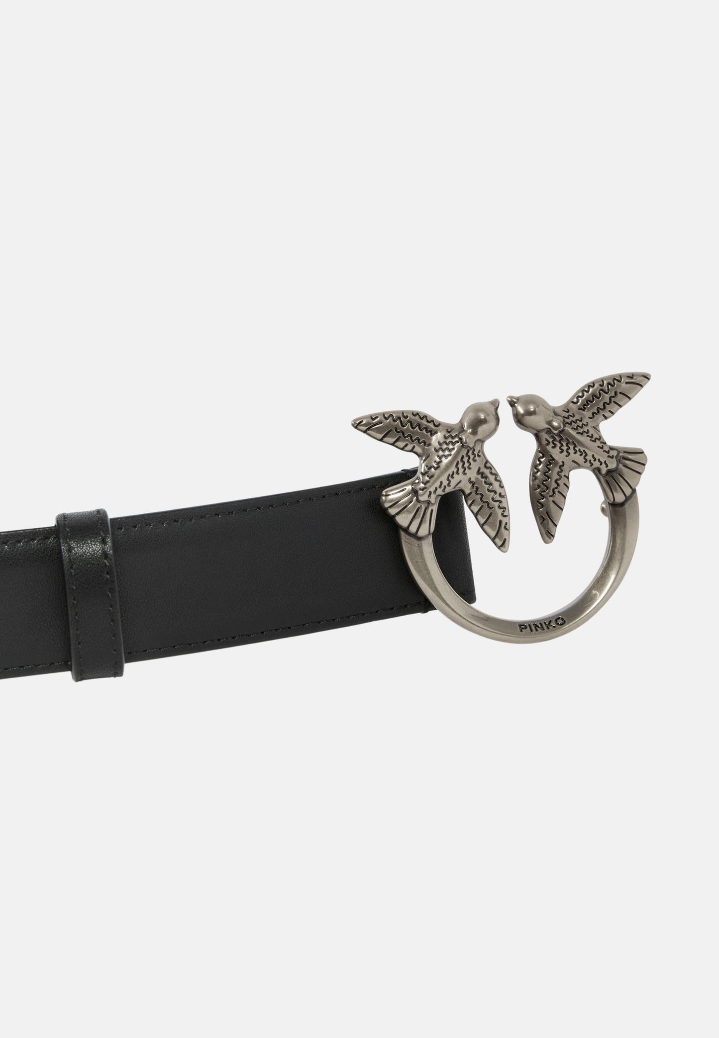 LOVE BERRY H3 BELT. LOW VITELLO SETA - BLACK-ARGENTO
