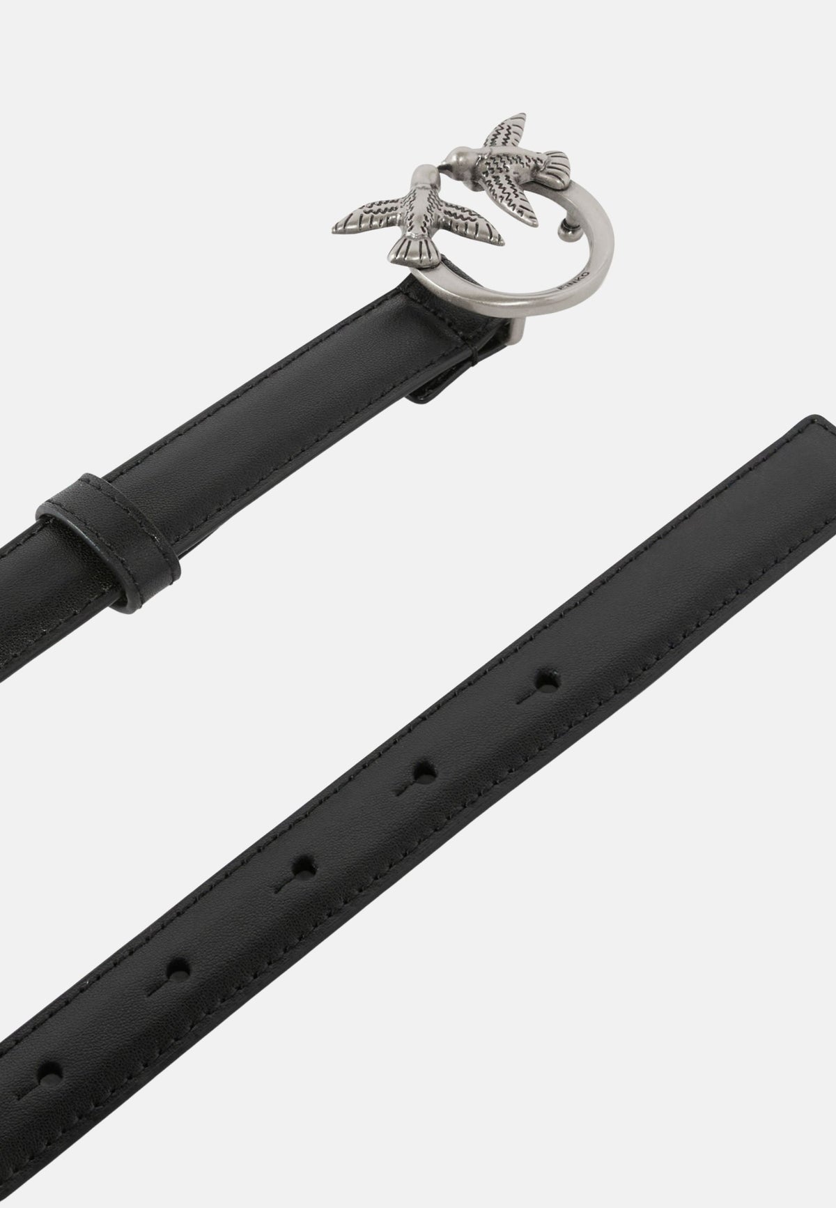LOVE BERRY H2 BELT. LOW VITELLO SETA - BLACK-ARGENTO