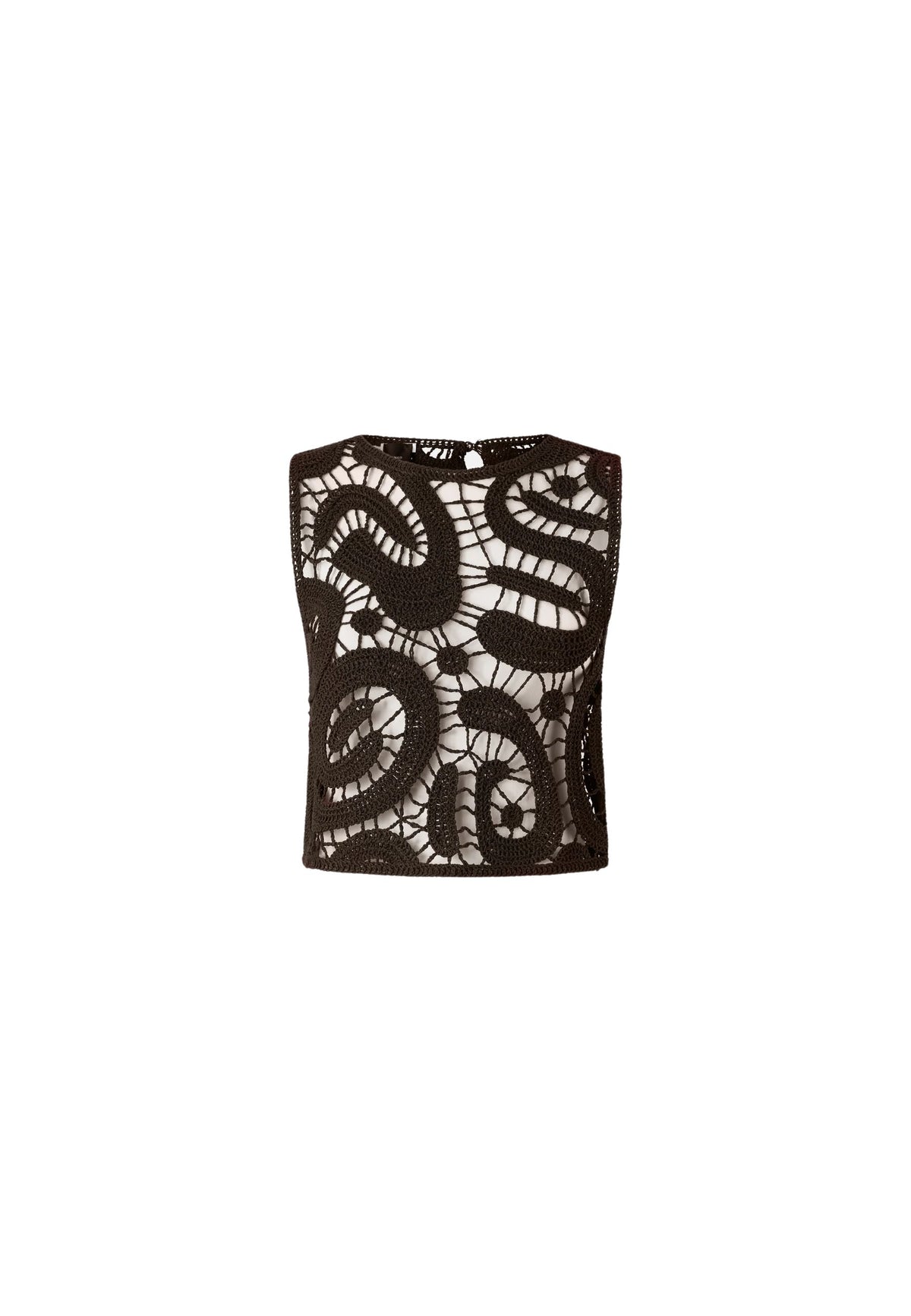 ERUZIONE TOP CROCHET GEOMETRICO - BROWN