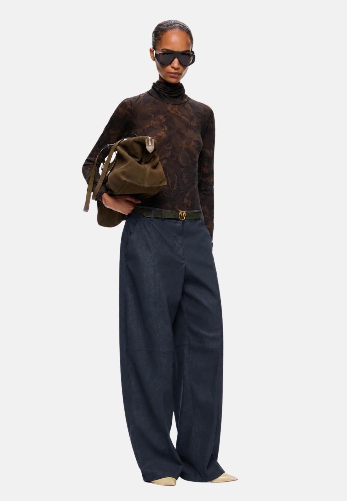 BAROLO PANTALONE EFFETTO NABUK - DARK BLUE