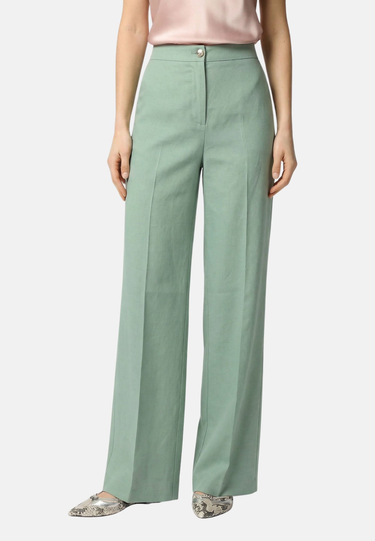 JACOPONE PANTALONE LINO STRETCH - GREEN