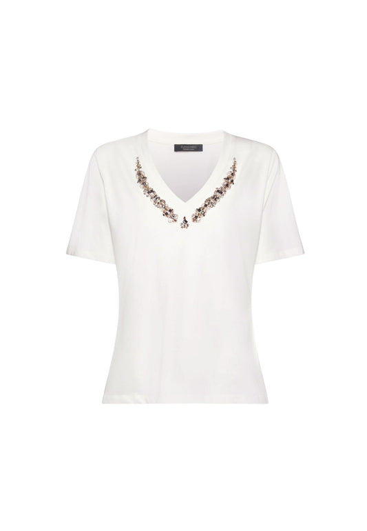 T-SHIRT IN JERSEY - RIGATA BLU