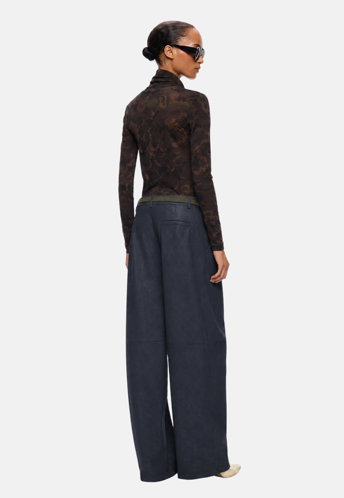 BAROLO PANTALONE EFFETTO NABUK - DARK BLUE