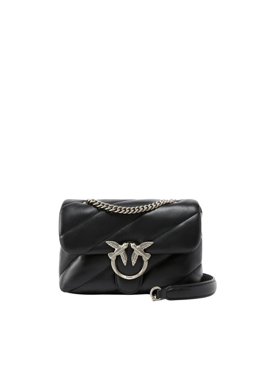 LOVE PUFF MINI CL SHEEP NAPPA - BLACK-ARGENTO
